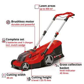 PROFESSIONAL Cordless Lawn Mower GP-CM 36/450 (2x 4,0Ah)
