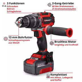 PROFESSIONAL Cordless Impact Drill Driver – TP-CD 18/60 Li-i BL Kit